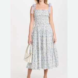 En Saison Blue and Cream Floral Midi Dress